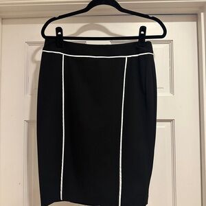 Elegant Black Skirt with White Accents